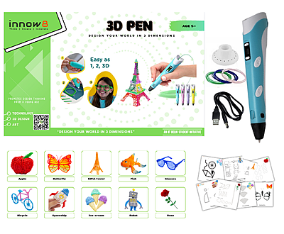 3D Pen Kit with 10 Creative Stancils | Unleash Your Imagination in 3D Reality | Age 5+ 3D Pen Kit with 10 Creative Stancils | Unleash Your Imagination in 3D Reality | Age 5+