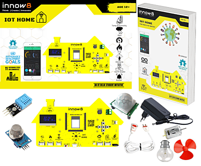 Innow8 IoT Home Kit | Smart Home Automation with Temperature, Air, Motion, Fire & Rain Sensors | Real-Time Monitoring & Mobile Control | SDG Goal: Sustainable Cities and Communities Innow8 IoT Home Kit | Smart Home Automation with Temperature, Air, Motion, Fire & Rain Sensors | Real-Time Monitoring & Mobile Control | SDG Goal: Sustainable Cities and Communities