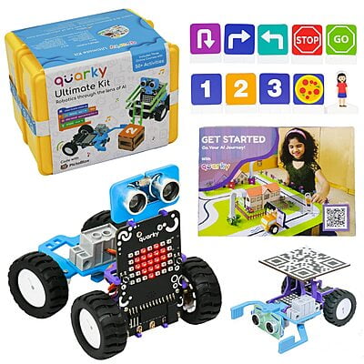 Quarky Ultimate Kit | Advanced AI Robot Toy Kit for 7+ Year Kids with Mechanical Construction & Model Making | Learn Robotics with 50+ Interesting AI & ML Projects Quarky Ultimate Kit | Advanced AI Robot Toy Kit for 7+ Year Kids with Mechanical Construction & Model Making | Learn Robotics with 50+ Interesting AI & ML Projects
